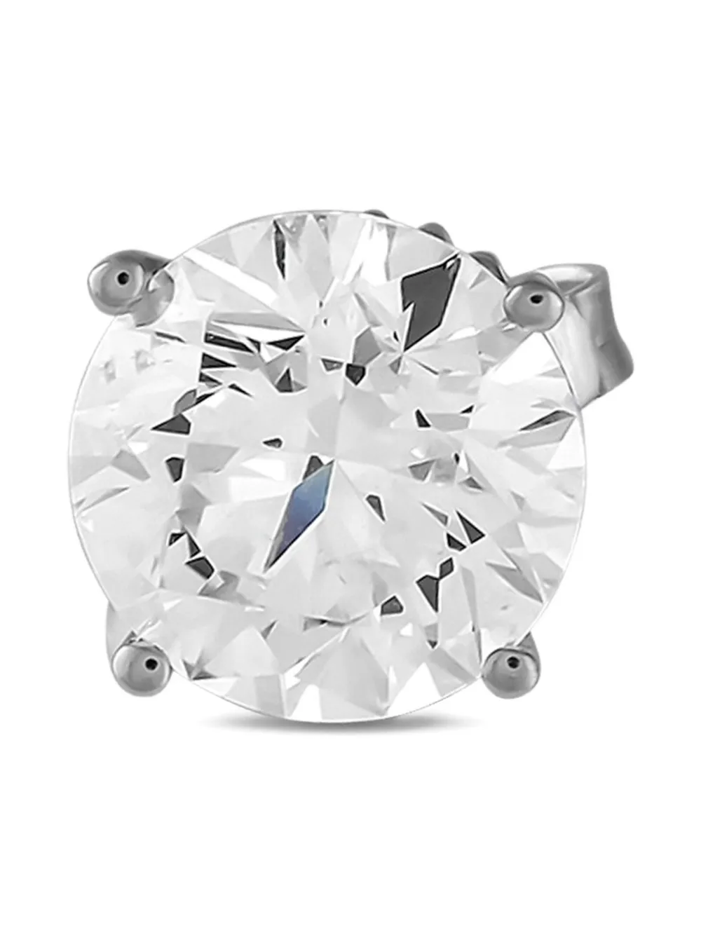 Pre-owned Lb Exclusive 14kt White Gold Diamond Stud Earrings In Silver