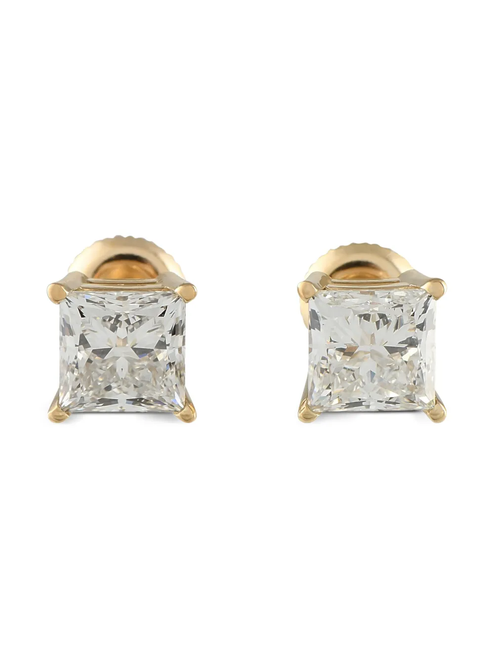 LB Exclusive 14K yellow gold diamond stud earrings | Gold | Image 1
