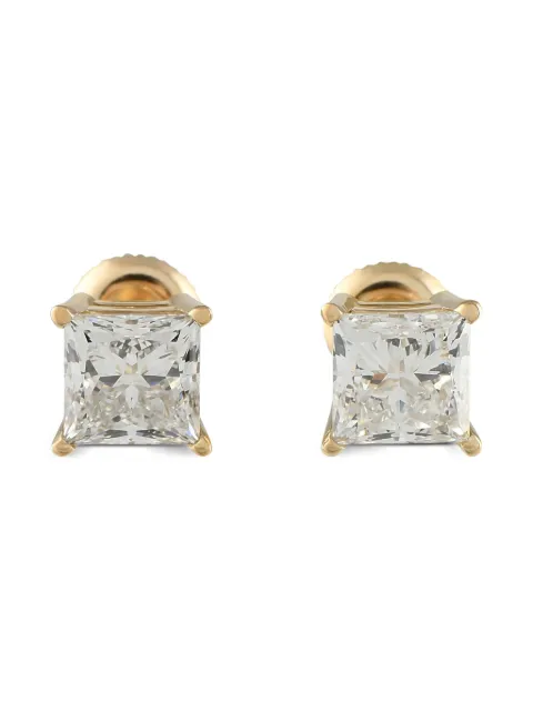 LB Exclusive 14K yellow gold diamond stud earrings