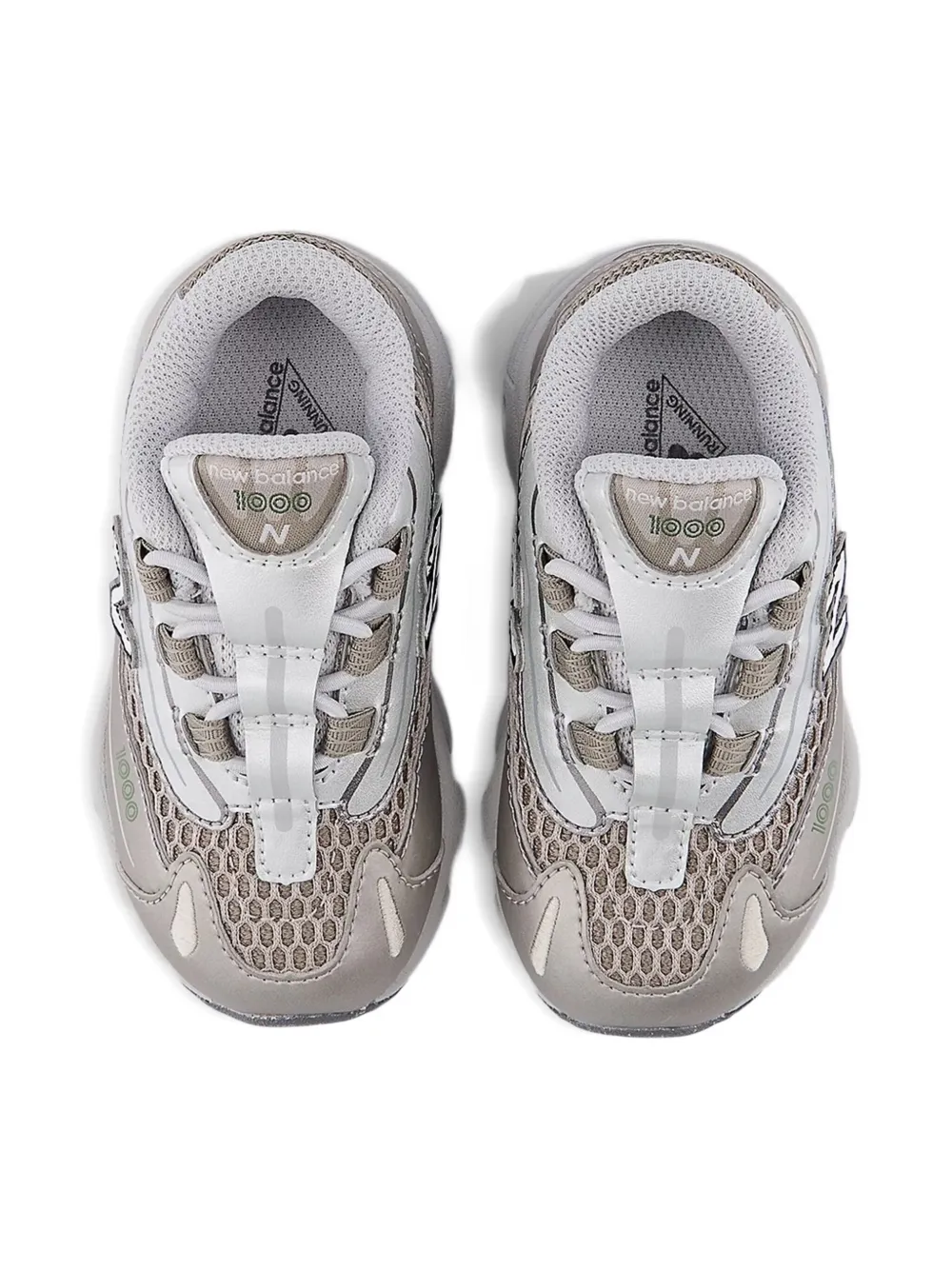 New Balance Kids 1000 Bungee Lace metallic-effect sneakers Grey
