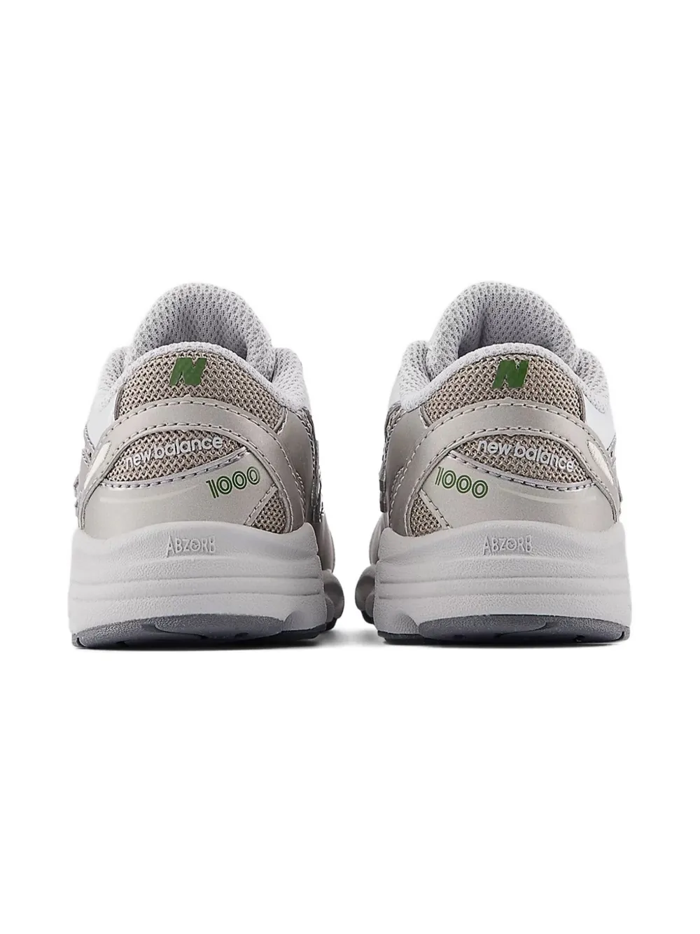 New Balance Kids 1000 Bungee Lace metallic-effect sneakers Grey