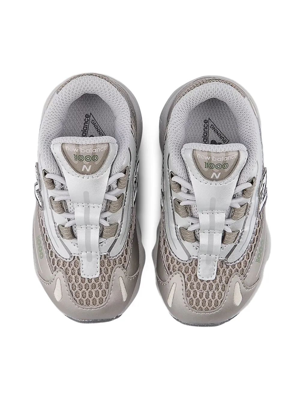 New Balance Kids 1000 Bungee Lace metallic-effect sneakers Grey