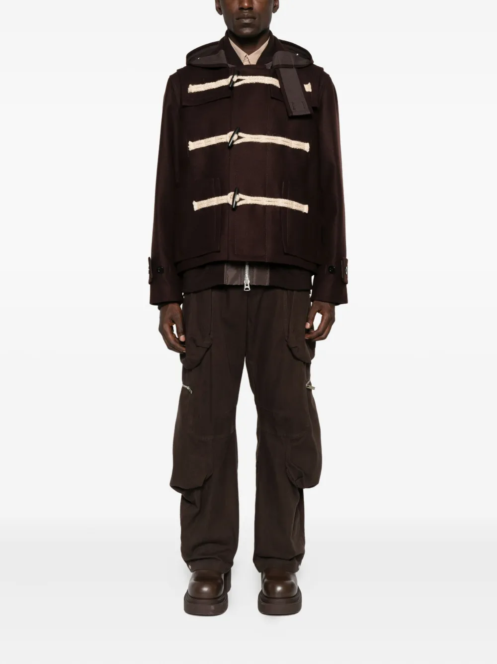 sacai Jack met capuchon Bruin