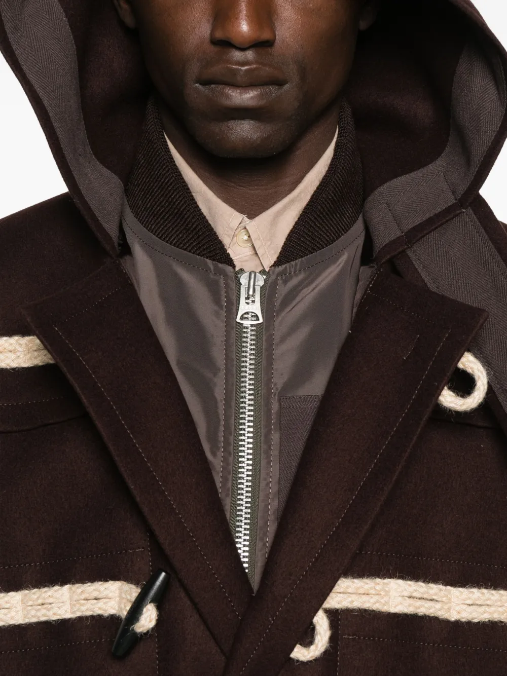 sacai Jack met capuchon Bruin