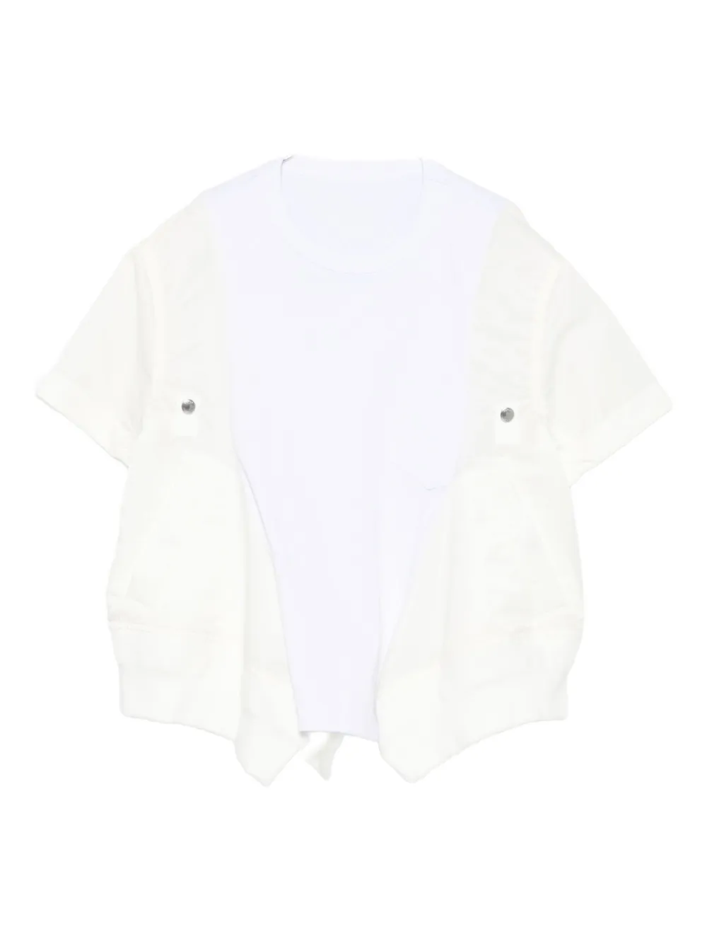 Sacai Button-detailed Short-sleeved Top In Multi