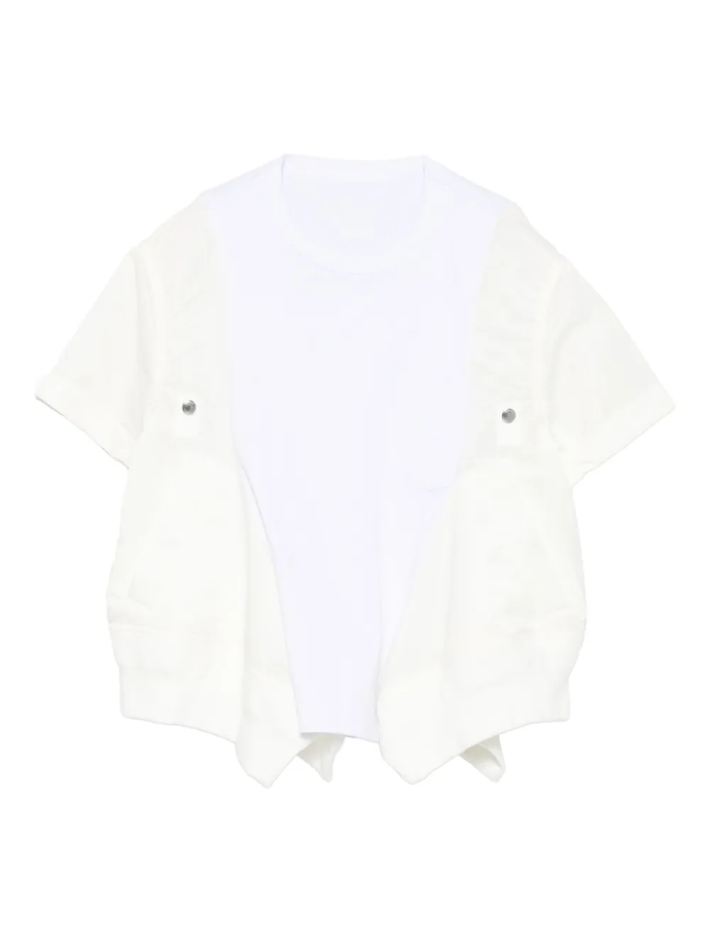 Sacai Top met korte mouwen en knoopdetails Wit