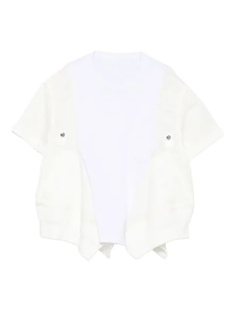 sacai button-detailed short-sleeved top