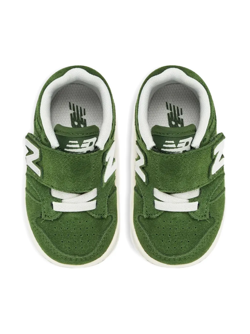 New Balance 480 Hook-loop Strap-fastening Suede Sneakers In Green