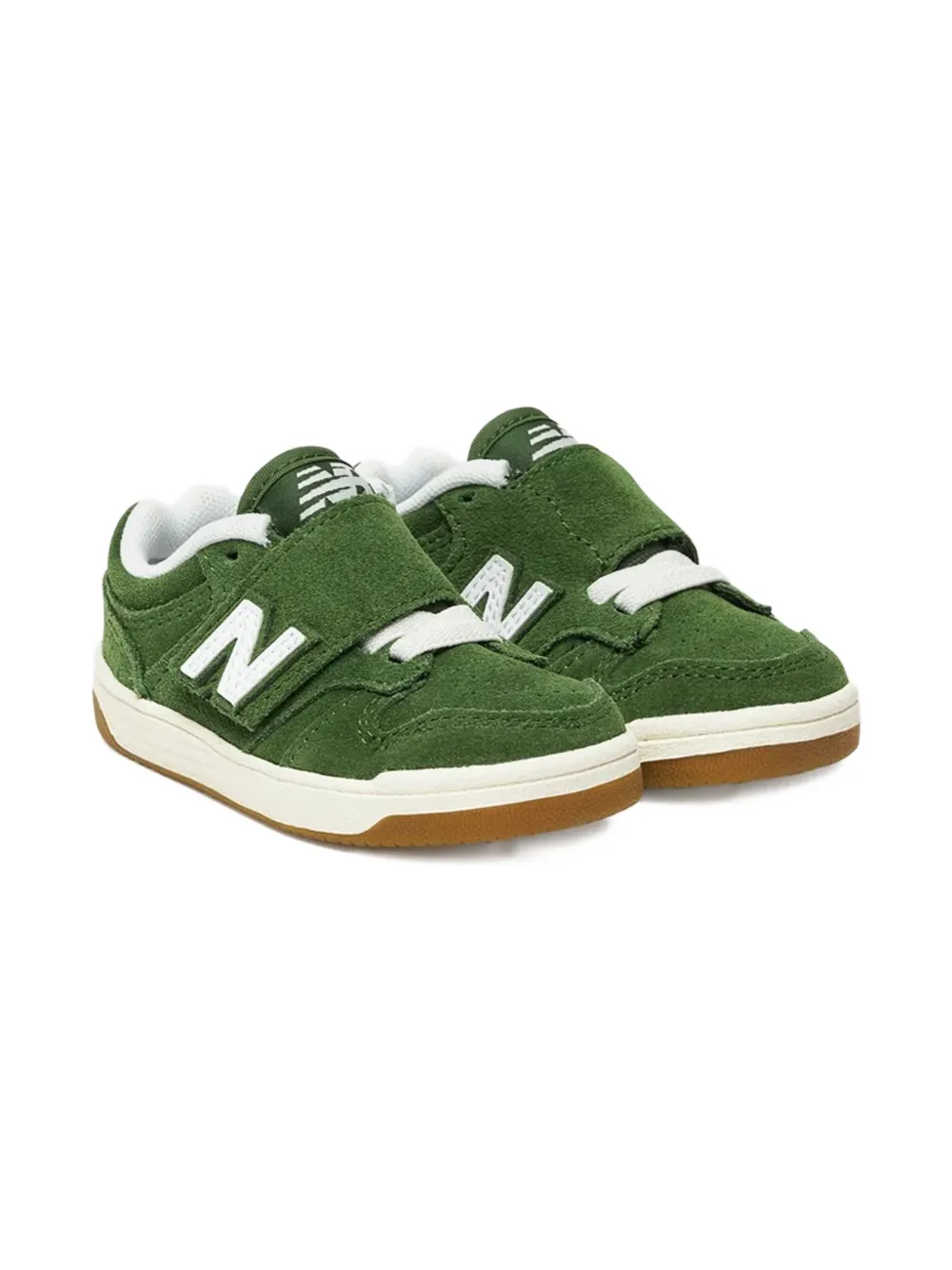 New Balance Kids 480 hook-loop strap-fastening suede sneakers Green