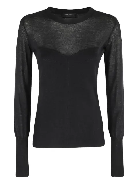 Roberto Collina sheer-panelled wool sweater