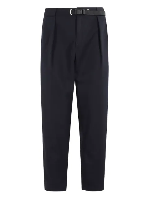 White Sand buckle-fastening pleated-front trousers
