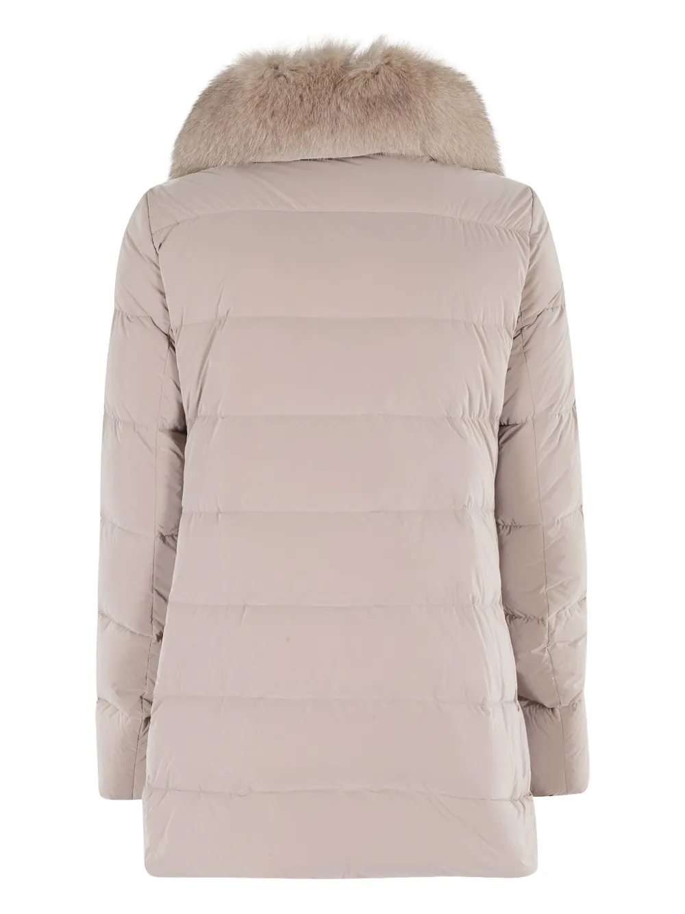 Moorer Gewatteerde jas met bontkraag Beige