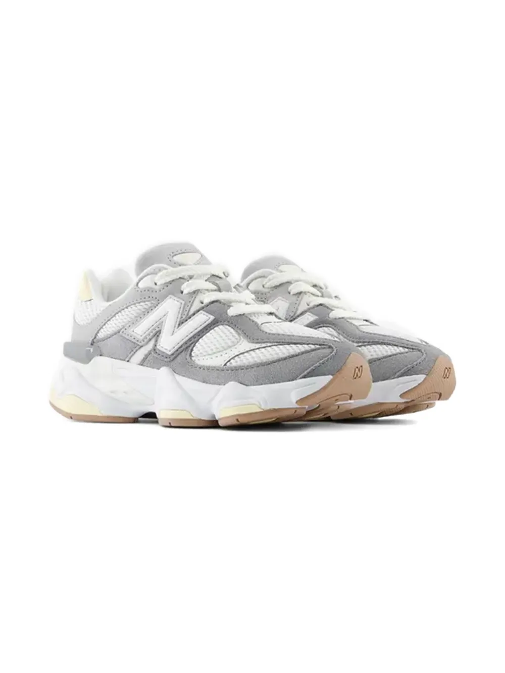 New Balance Kids 9060 mesh-panelled leather sneakers Silver