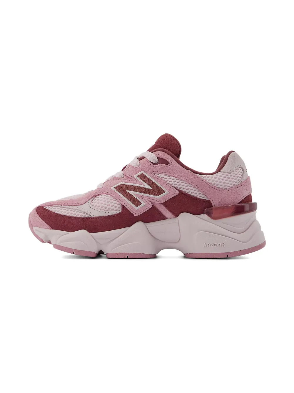 New Balance Kids 9060 Lace metallic-film sneakers Pink
