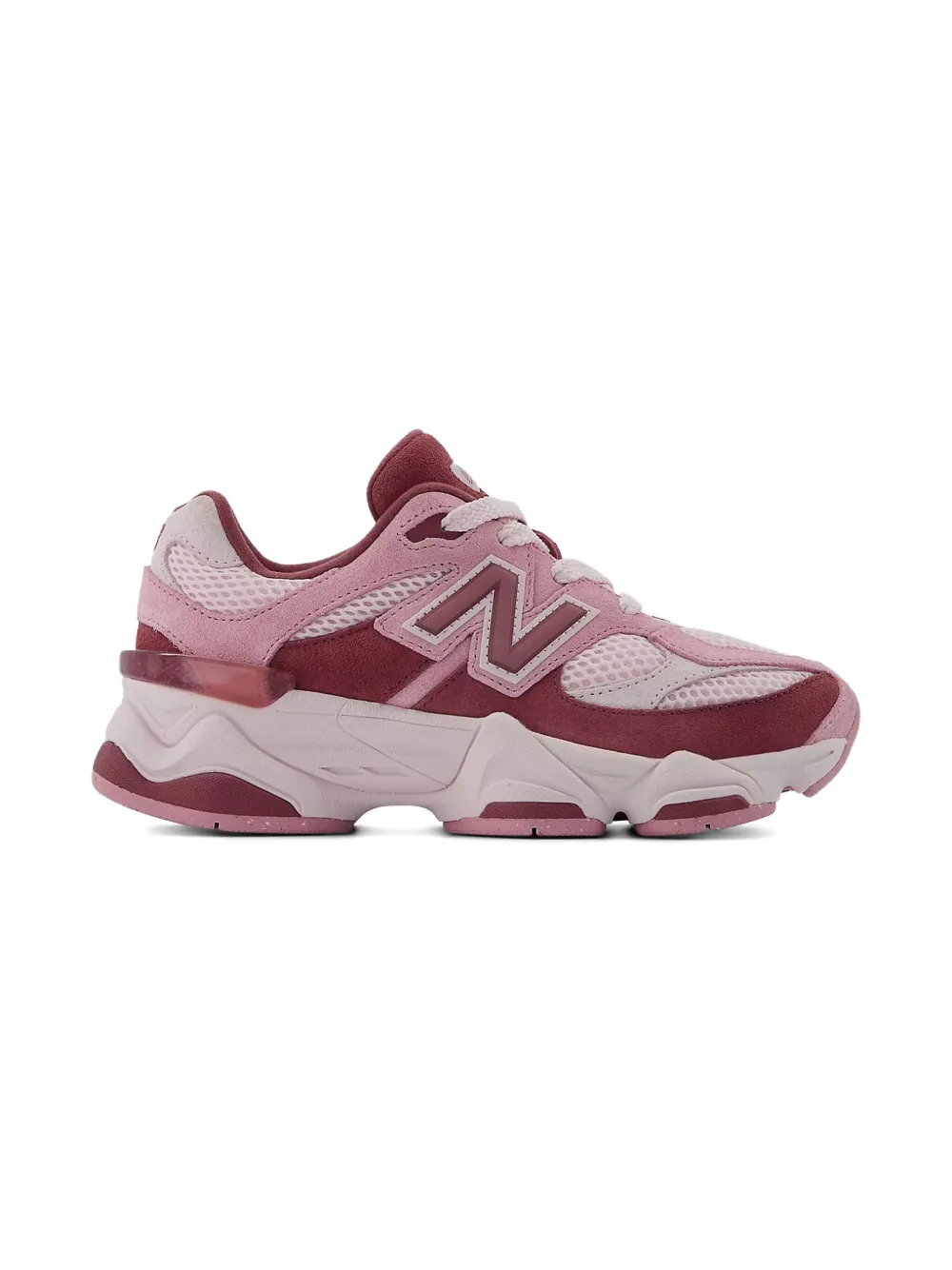 New Balance Kids 9060 Lace metallic-film sneakers Pink