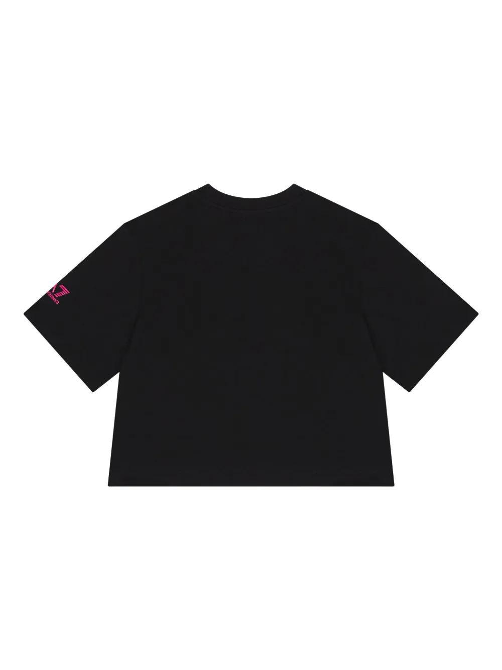 Emporio Armani Kids logo-detail rhinestone T-shirt Zwart