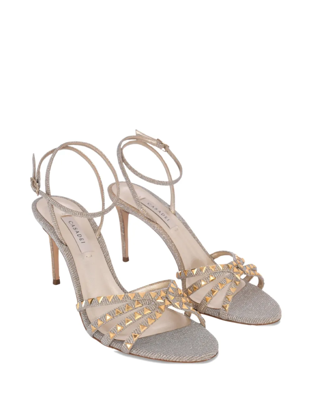 Casadei 80 Divine sandalen met studs Goud