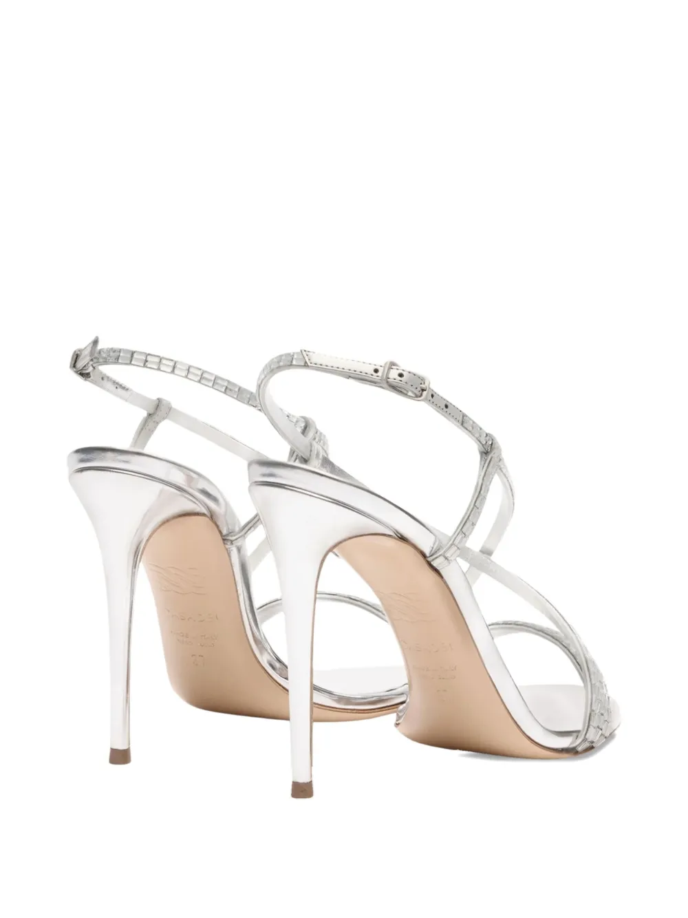 Casadei 100mm Julia Crystal-embellished Slingback Sandals In Multi
