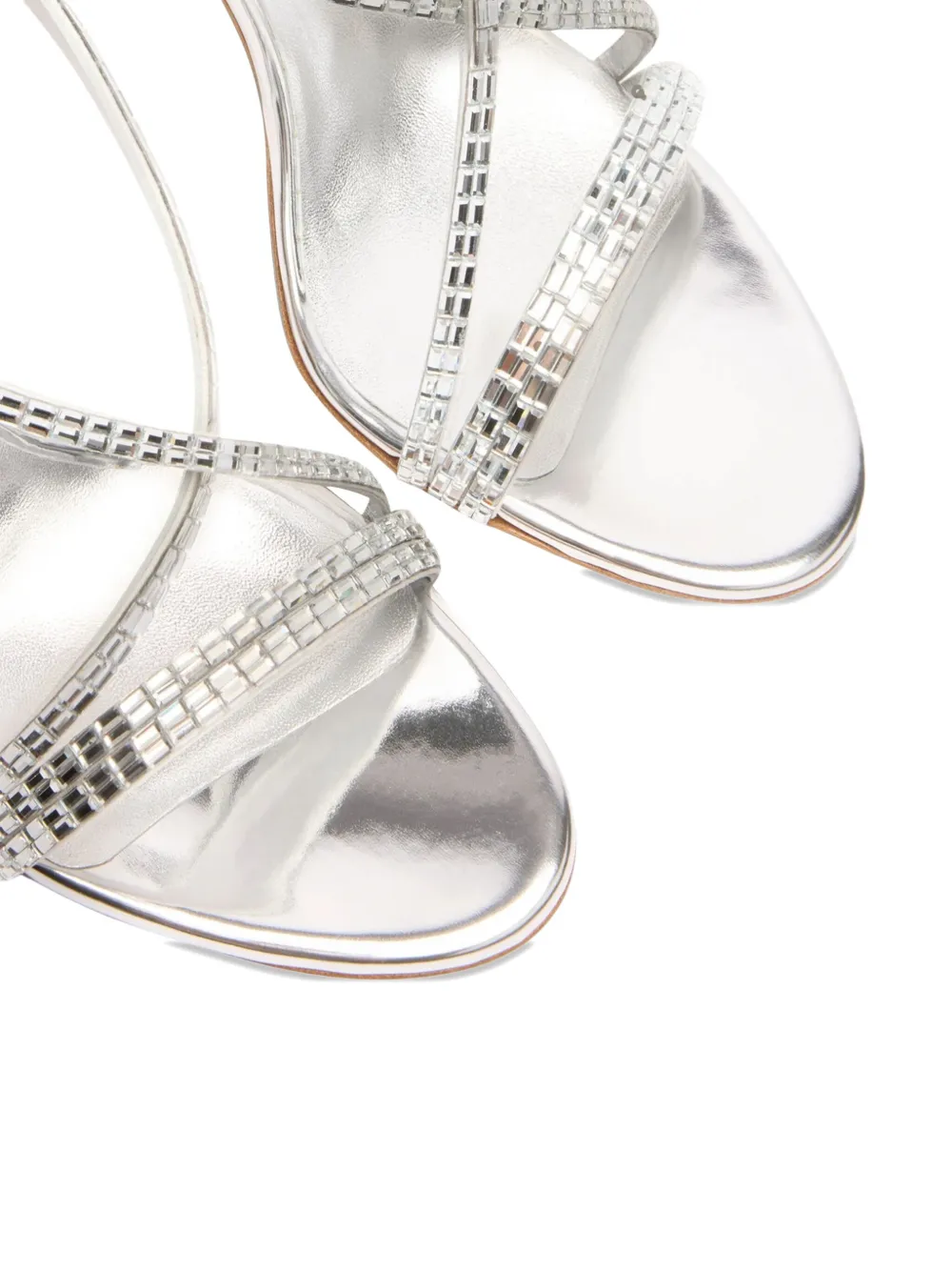 Casadei 100mm Julia Crystal-embellished Slingback Sandals In Multi
