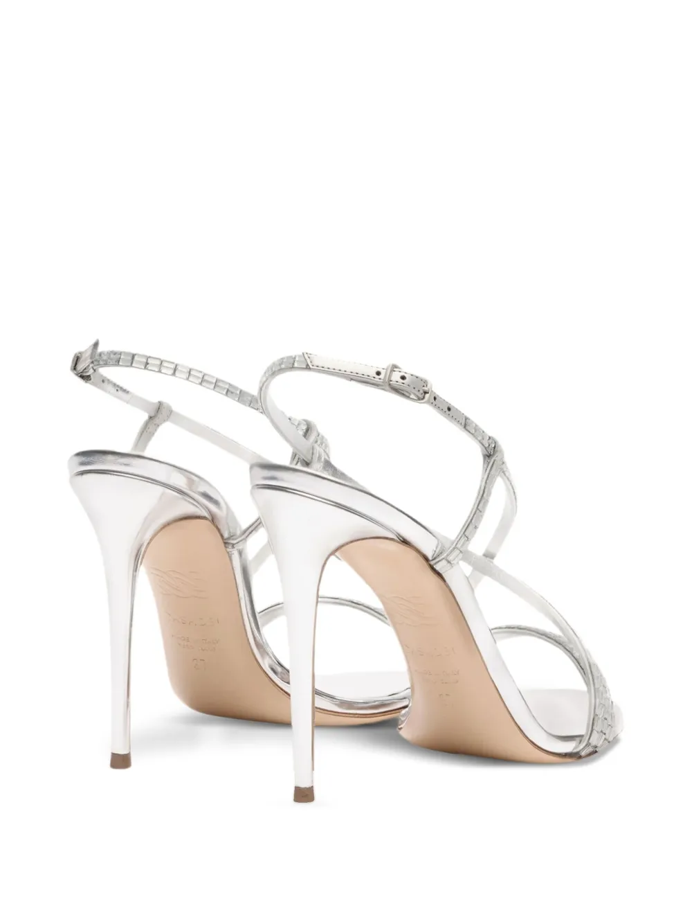 Casadei 100 mm Julia slingback sandalen verfraaid met kristallen Grijs