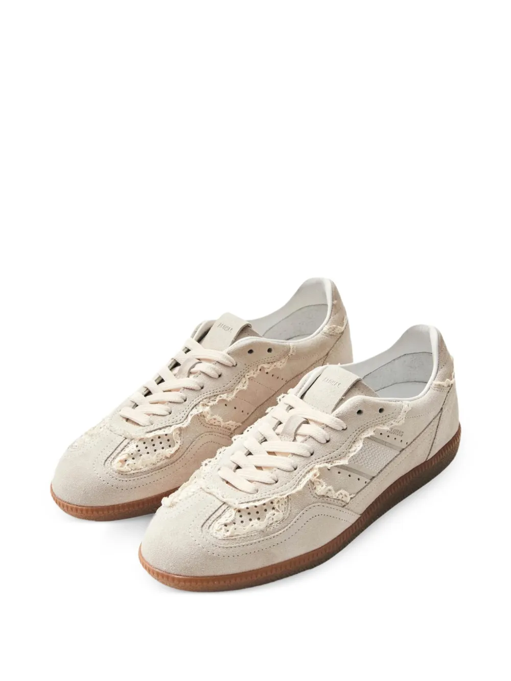 ALOHAS lace-trimmed leather sneakers - Beige