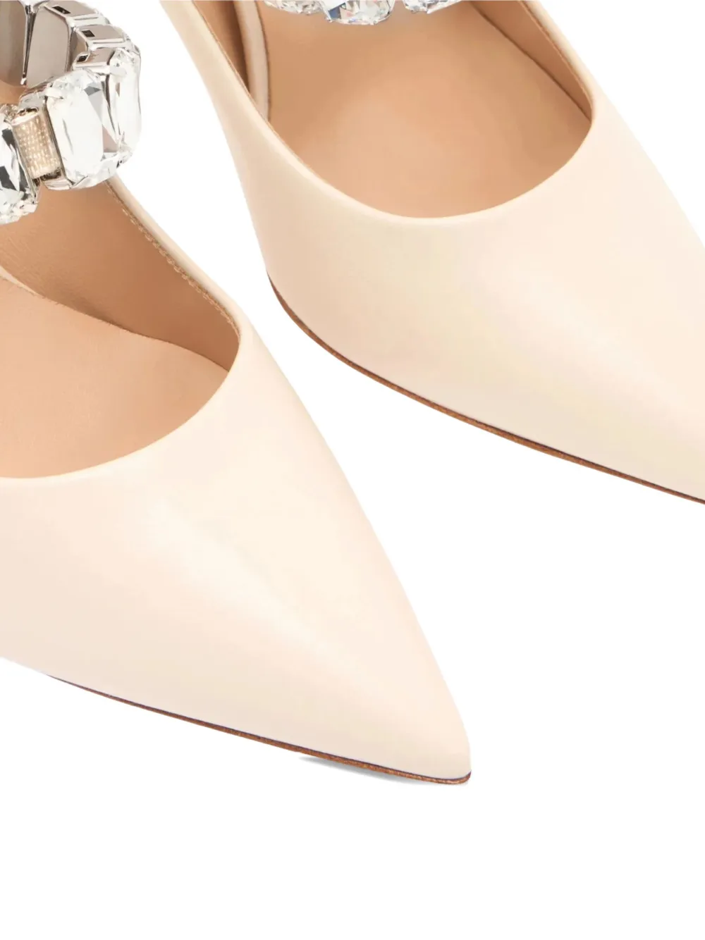 Casadei 100mm Julia Minorca Crystal-embellished Pointed-toe Pumps In White