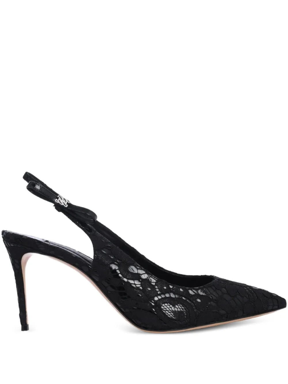 Casadei Chanel Liber Tiff lace slingback pumps Black