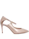 Casadei 100mm Samurai Julia cut-out ankle-strap pumps - Neutrals