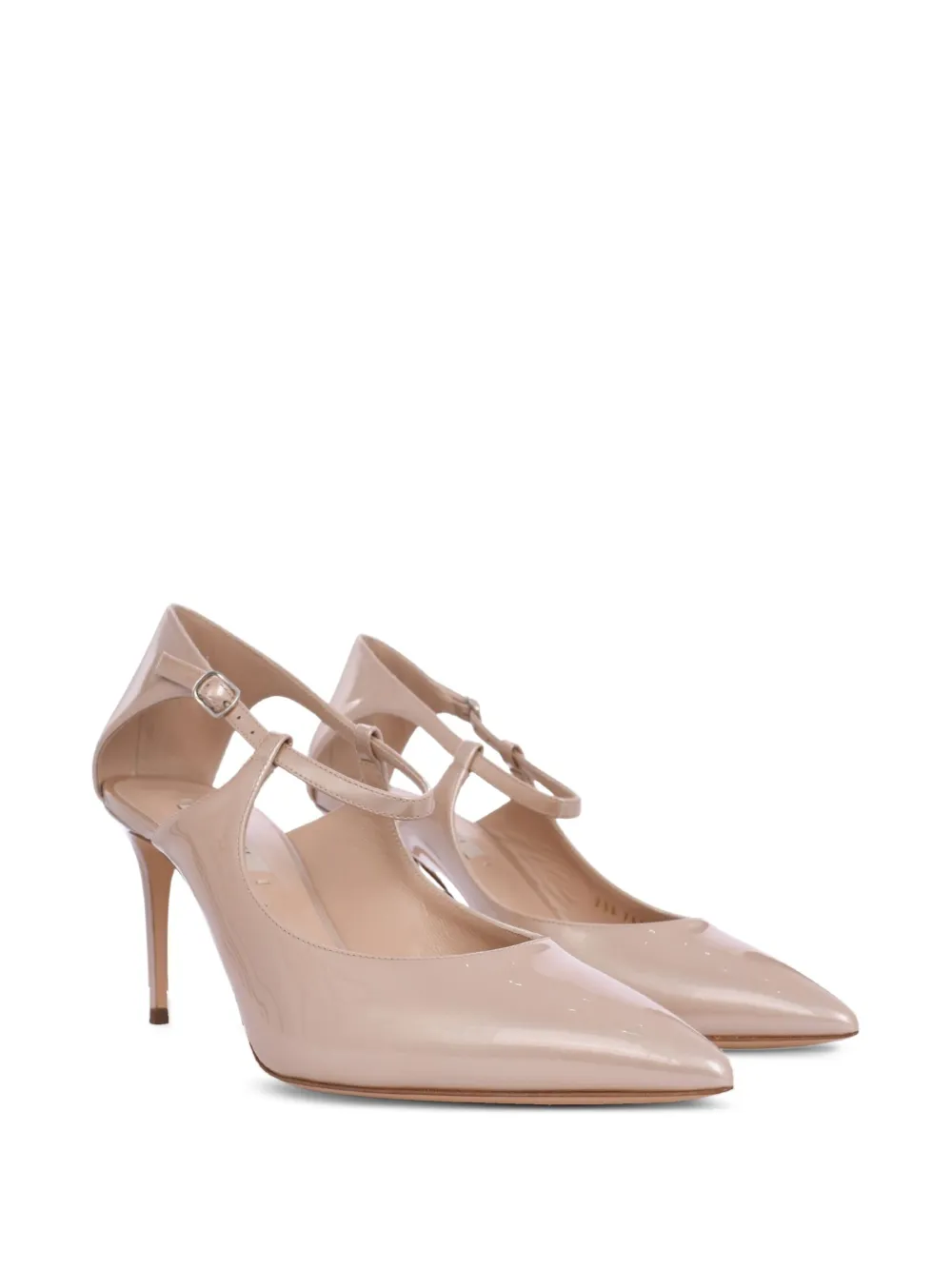 Casadei 100 mm Samurai Julia pumps met enkelbandje en uitgesneden details Beige