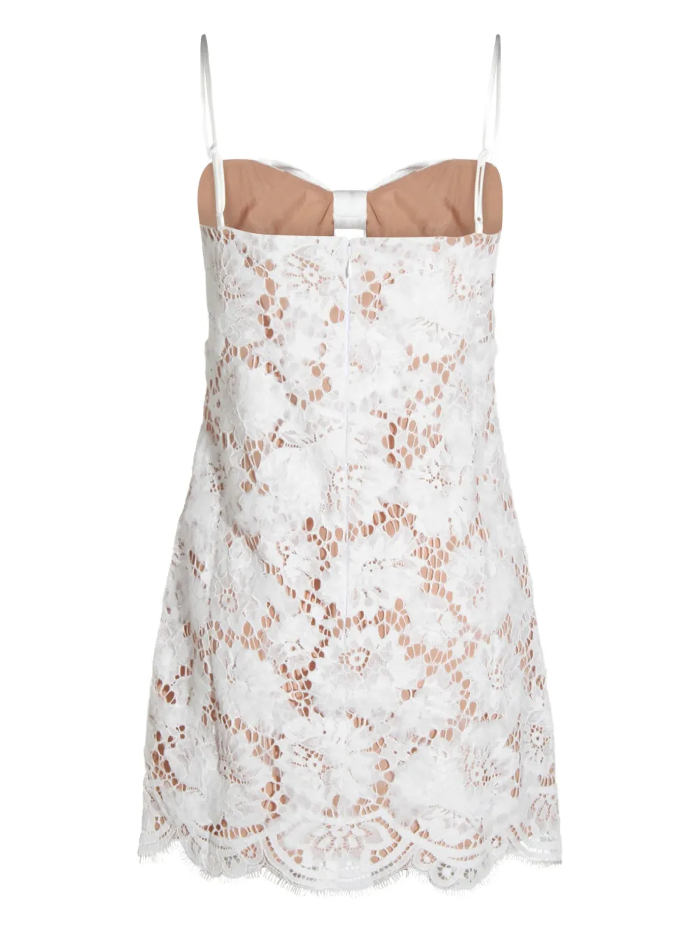 Self-Portrait satin-bow lace dress Wit