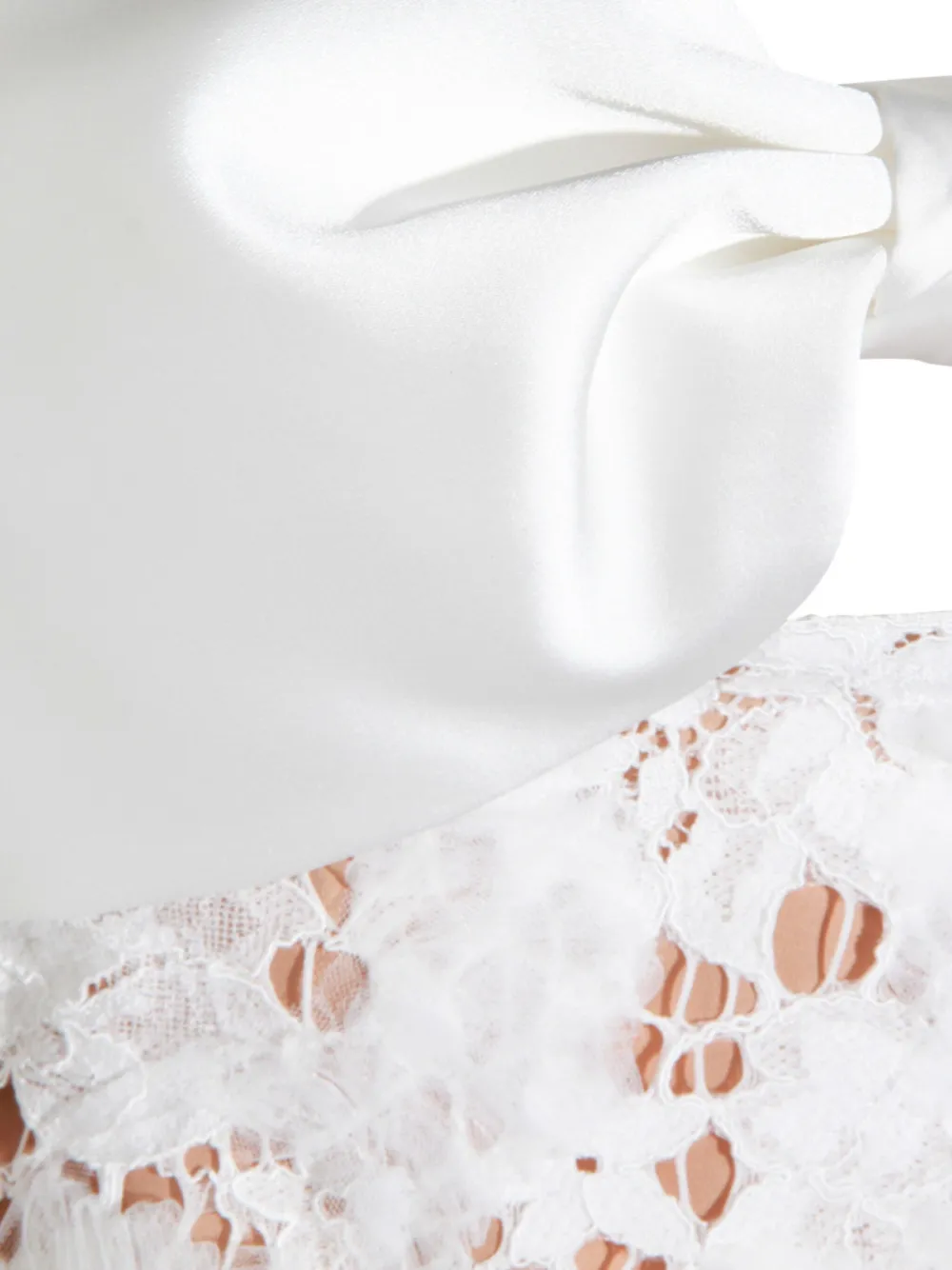Self-Portrait satin-bow lace dress Wit
