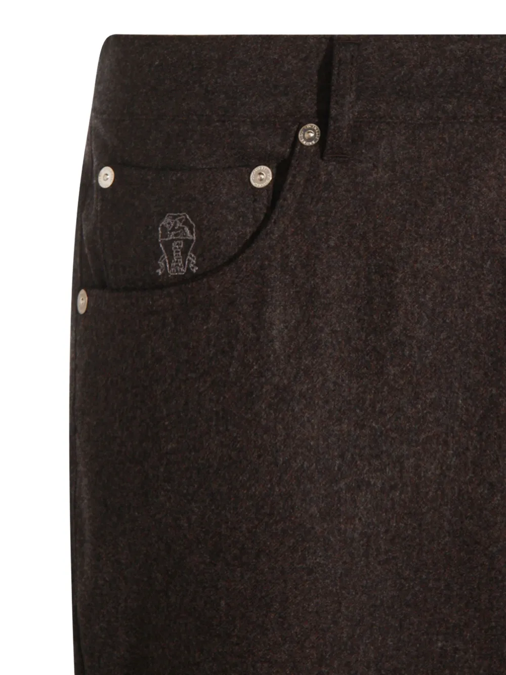 Brunello Cucinelli embroidered-pocket trousers Bruin