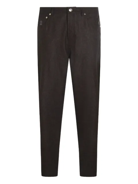 Brunello Cucinelli Broek met geborduurde zak