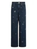 Self-Portrait crystal-embellished jeans - Blue