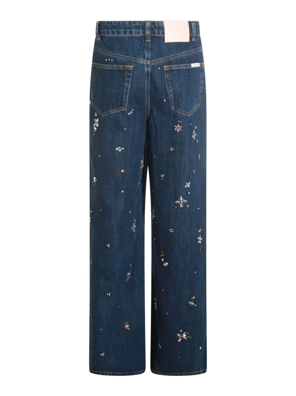 Self-Portrait crystal-embellished jeans - Blauw