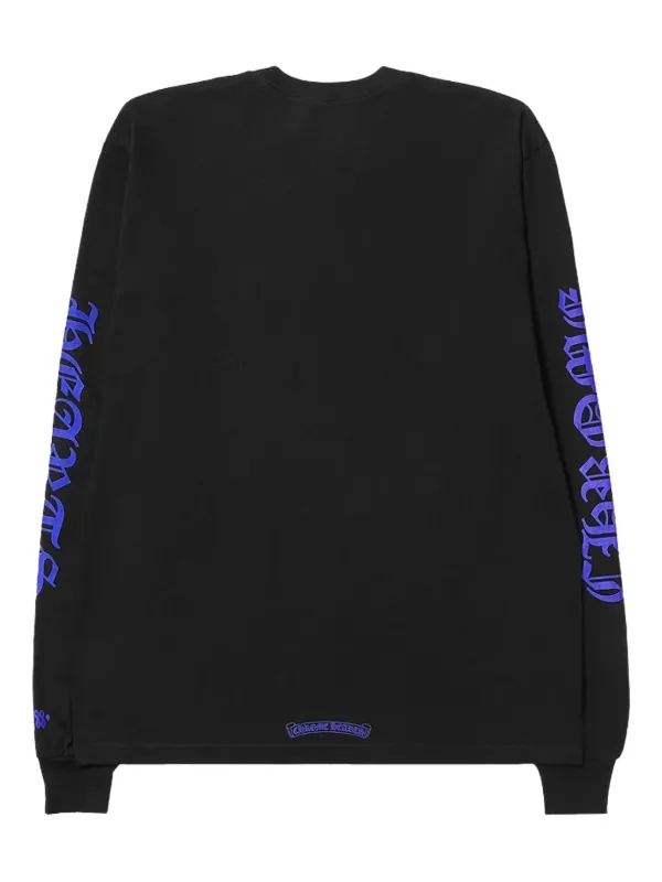 トップス Chrome Hearts 1988 Neck Logo Long Sleeve Chrome Hearts 1988 neck-logo long-sleeve T-shirt | Black