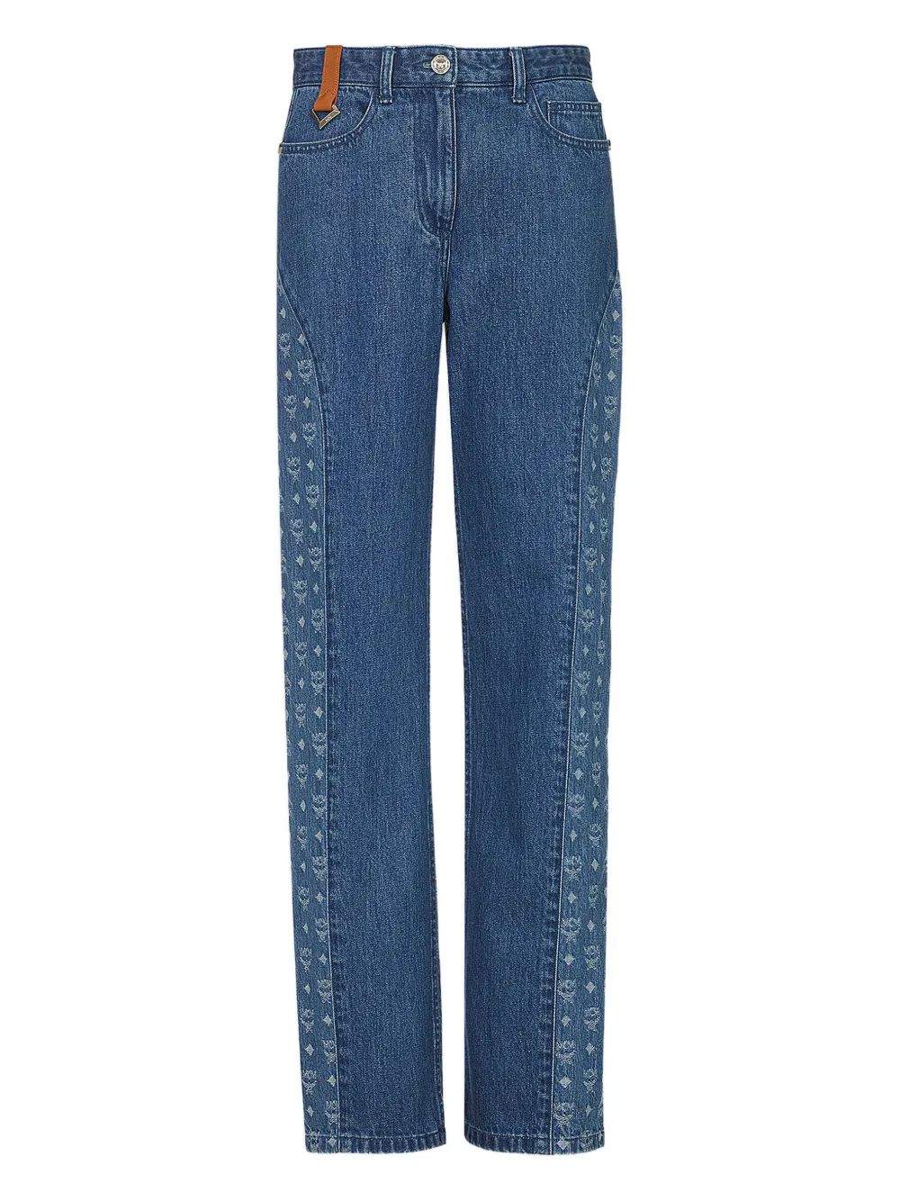 MCM Jeans con monogramma jacquard - Blu