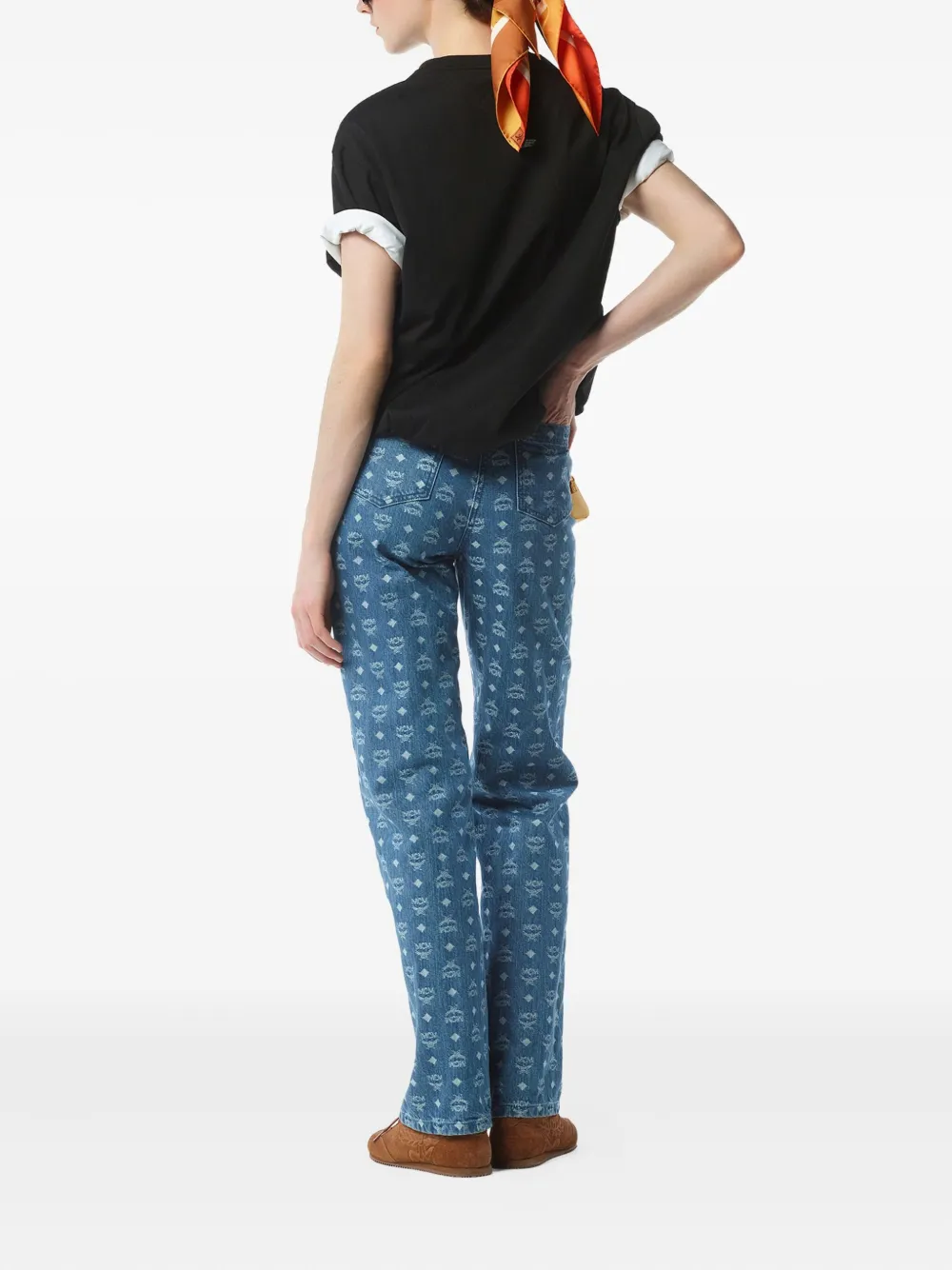MCM Jeans met monogram jacquard Blauw