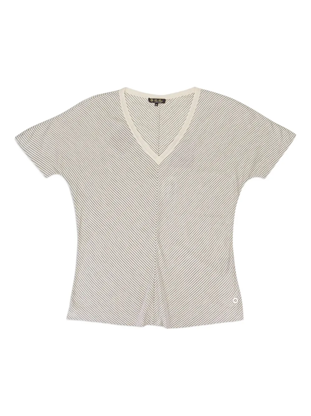 V-neck striped T-shirt