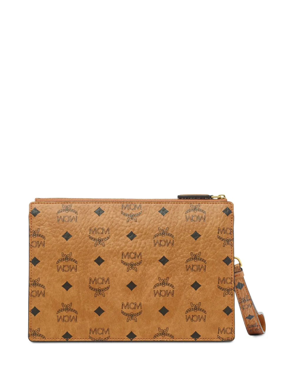 Mcm Monogram Wristlet Clutch Bag In Neutral