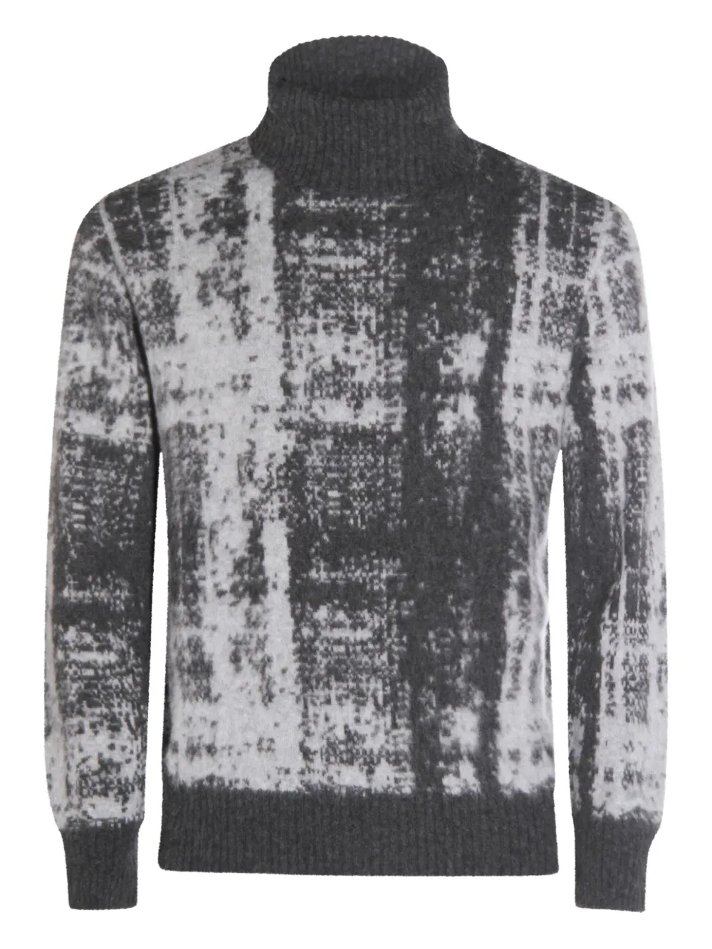 roll-neck abstract-motif sweater