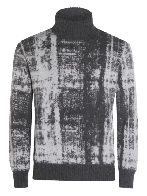Piacenza Cashmere roll-neck abstract-motif sweater