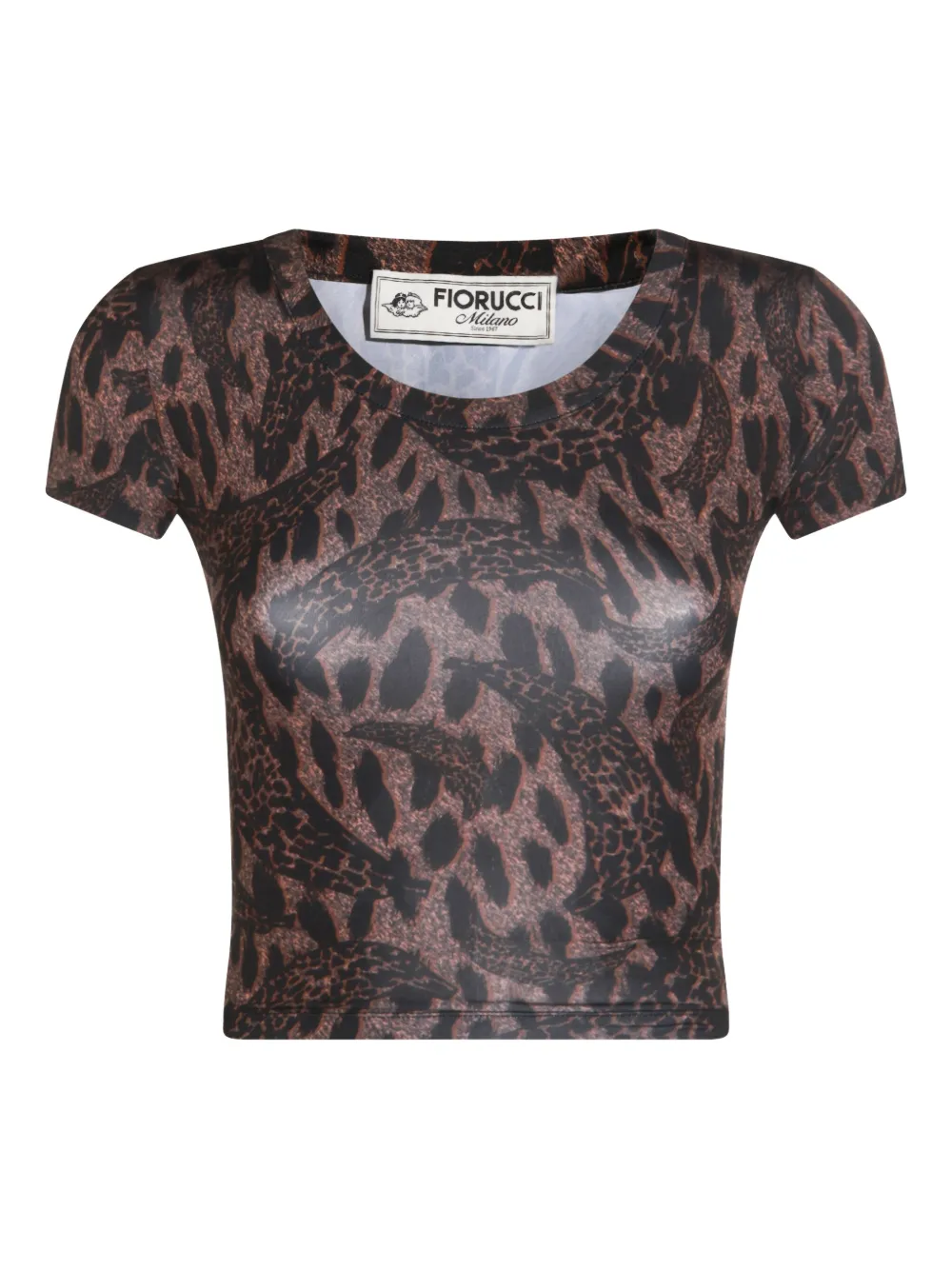 Fiorucci animal-print short-sleeved T-shirt Bruin