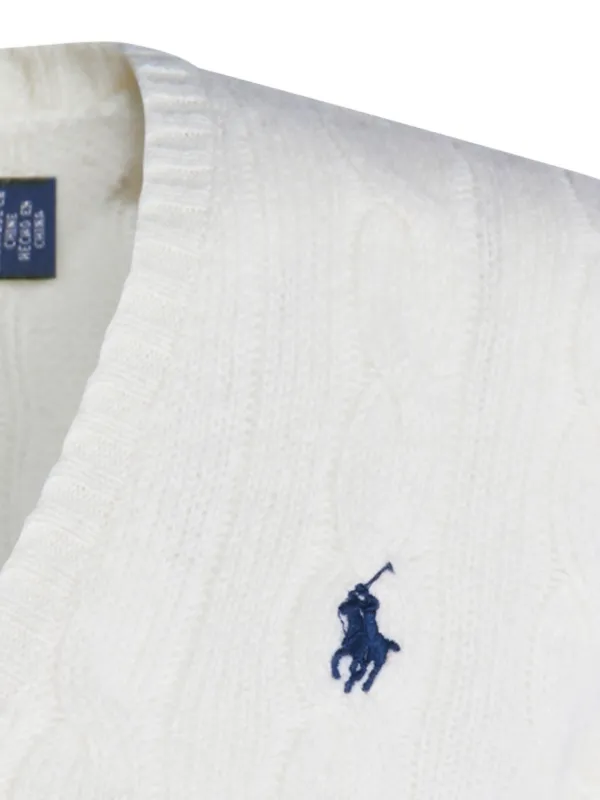 Polo Ralph Lauren ホワイト ケーブルニット XL ケーブルニット コットン クォータージップ セーター