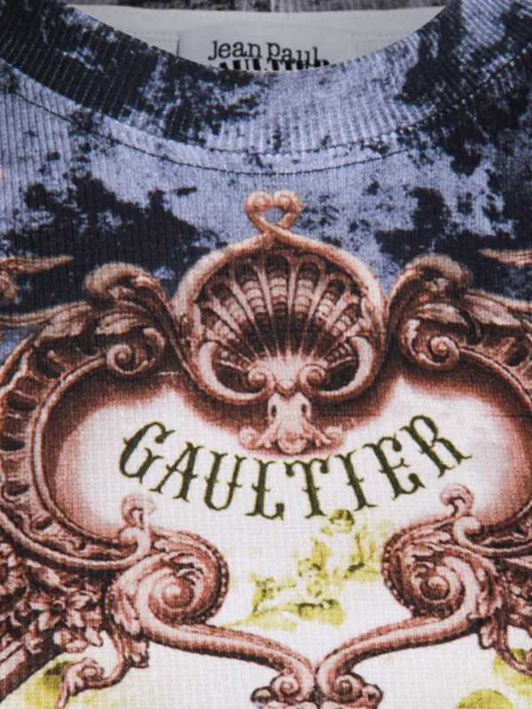 トップス Jean Paul Gaultier T shirt Jean Paul Gaultier バロックプリント Tシャツ | ブルー | FARFETCH JP