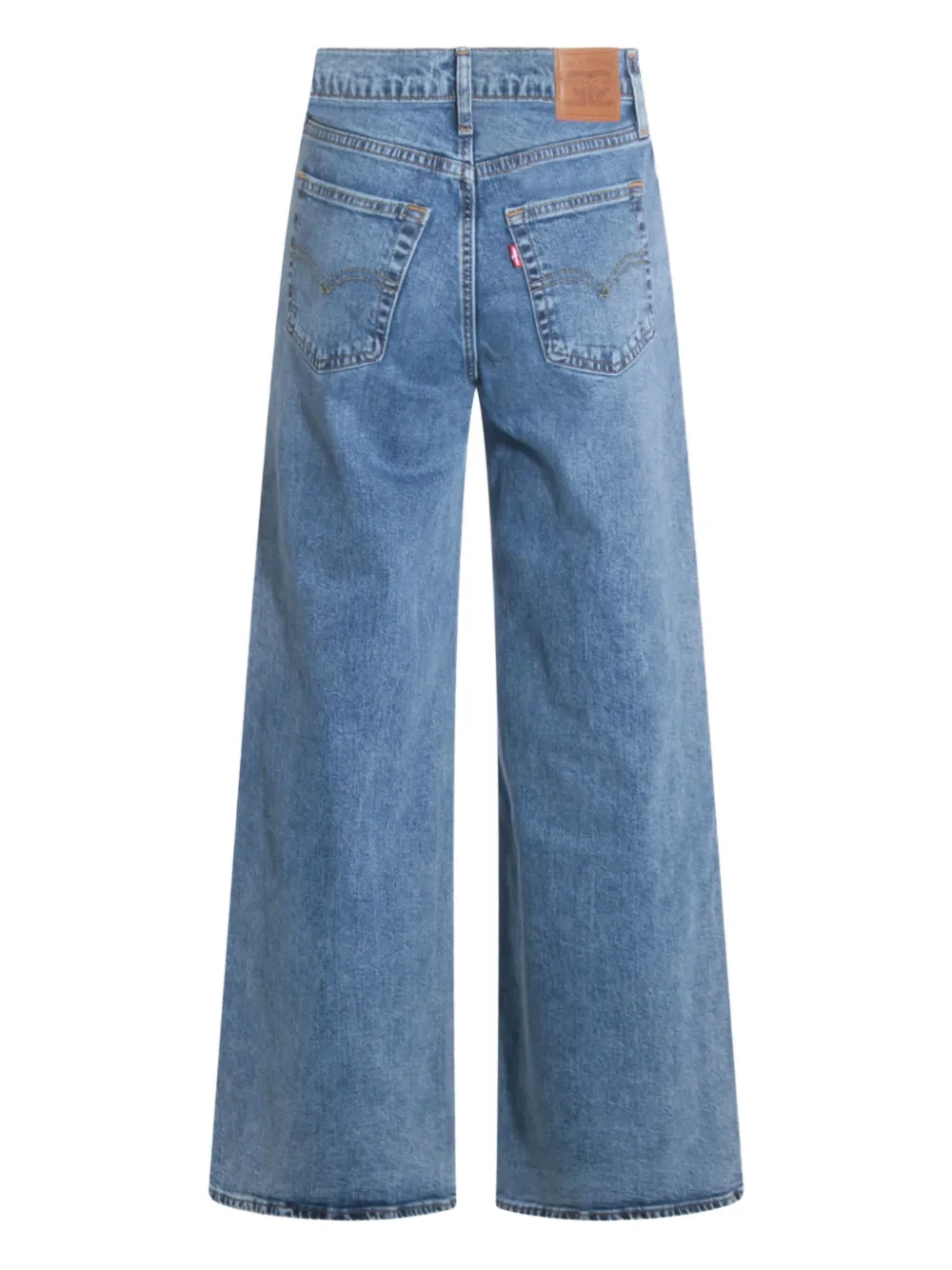 button wide-leg jeans