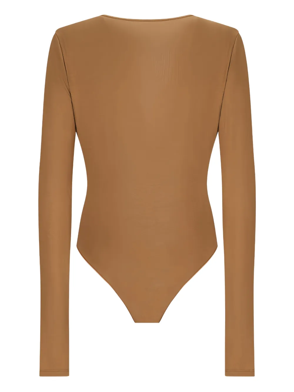 THE ANDAMANE Zelda plunging-neckline long-sleeve bodysuit - Bruin
