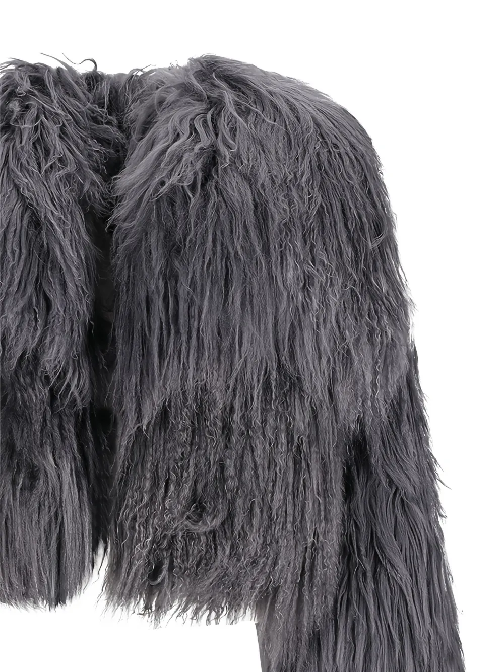 The Attico shaggy-pile bomber jacket Grijs