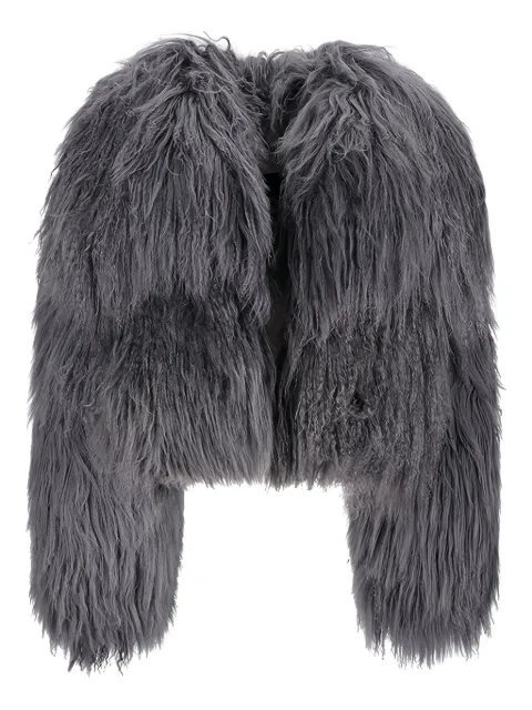 The Attico shaggy-pile bomber jacket