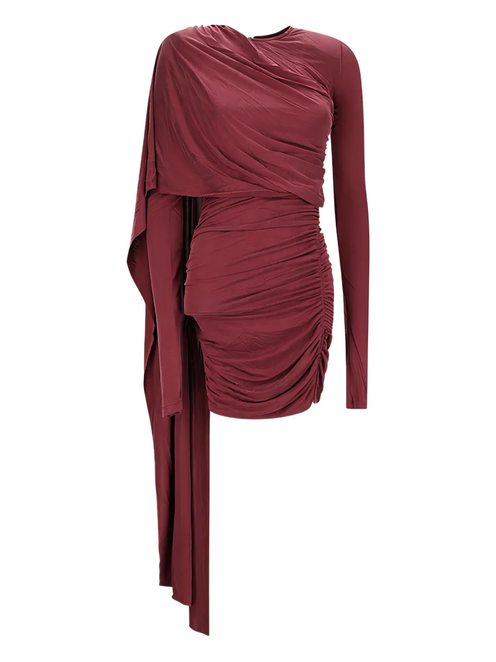 THE ANDAMANE draped long-sleeve dress Rood